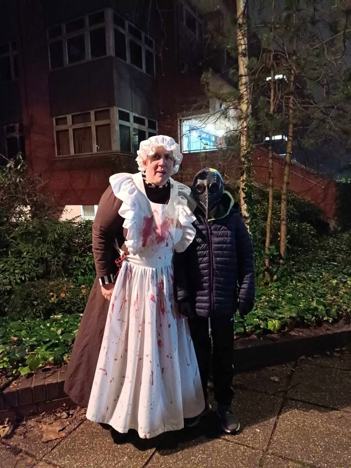 The maid and the plague doctor