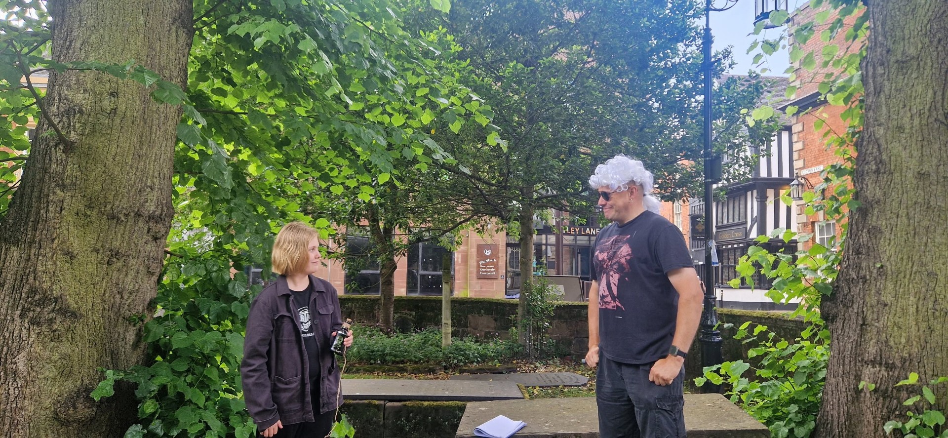 Cathedral courtyard storytelling